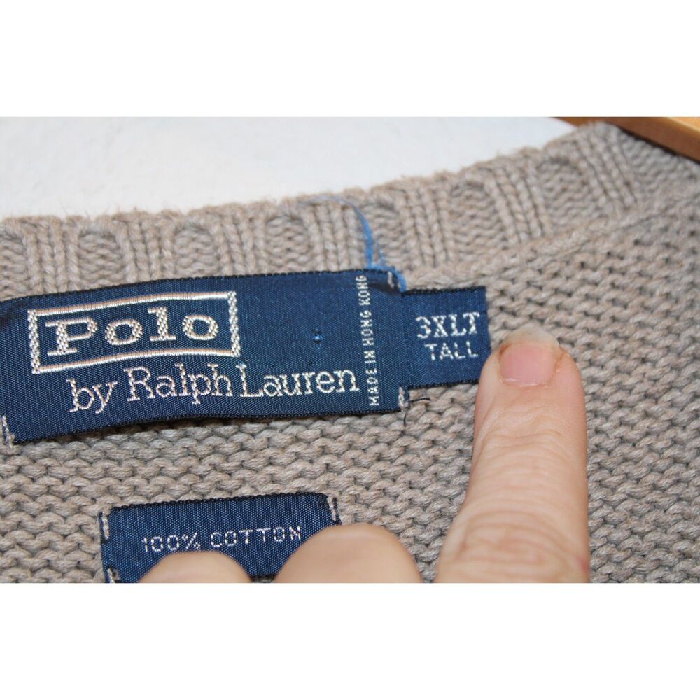Polo Ralph Lauren 3xlt tan cotton sweater vest - Picture 8 of 8